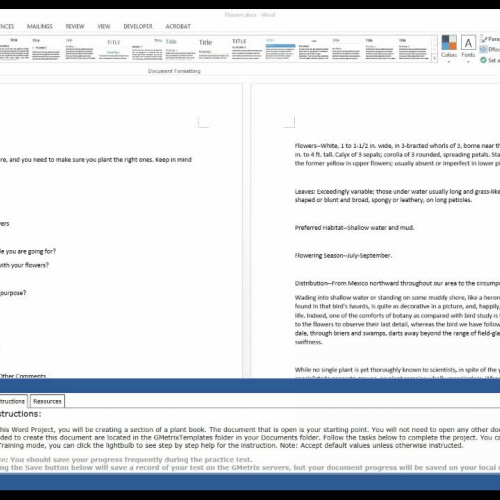 GMetrix Practice Test for Microsoft Word 2013 Project 2