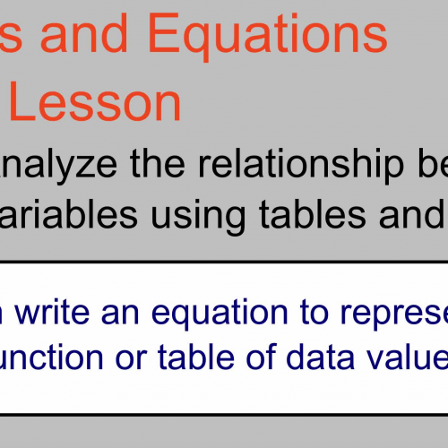 Functions and Equations Lesson