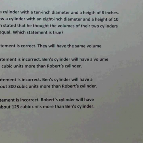 Review Volume of a Cylinder