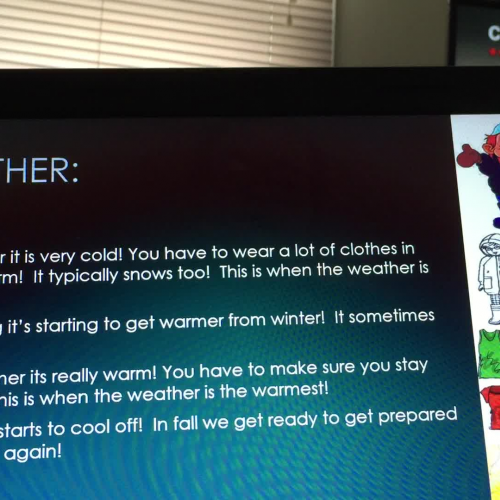Kindergarden weather lesson- flipping the classroom
