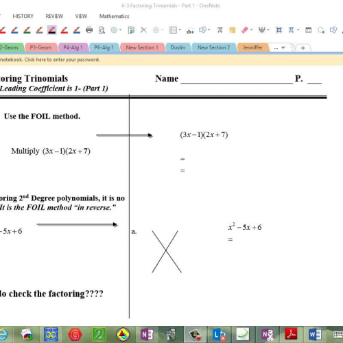 Factoring Trinomials using  factoring by grouping