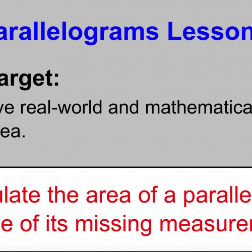 Area of Parallelograms Lesson