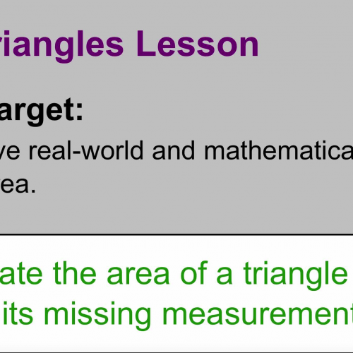 Area of Triangles Lesson