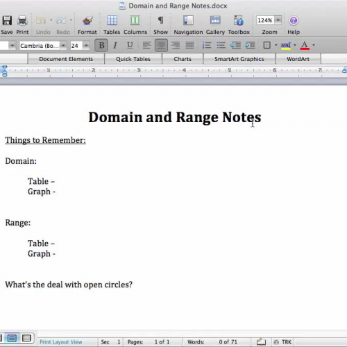 Domain and Range Notes