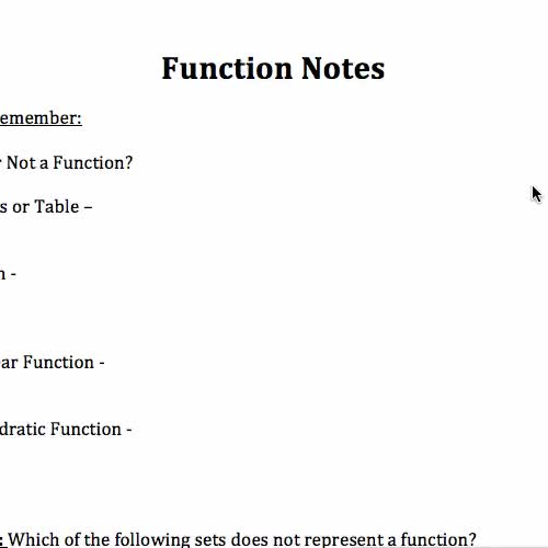 Functions Note for EOC
