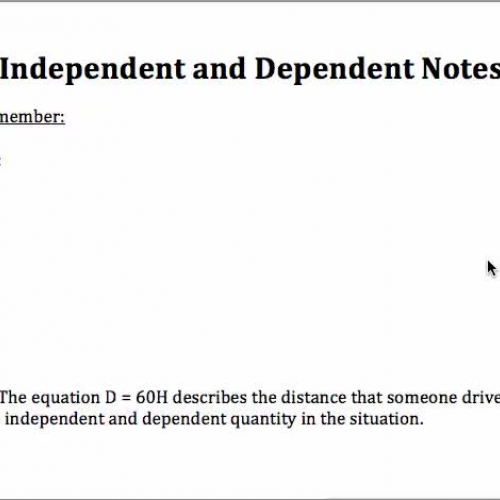 Independent vs. Dependent
