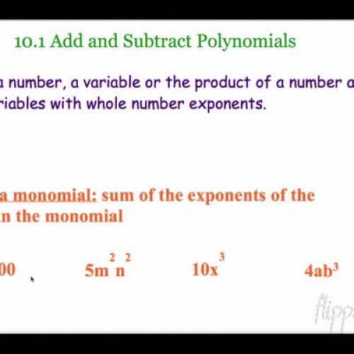 A1 10.1 Add and Subtract Polynomials