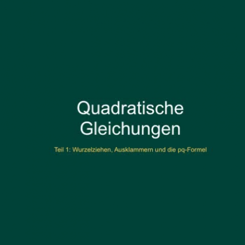 1. Lernvideo "Quadratische Gleichungen"