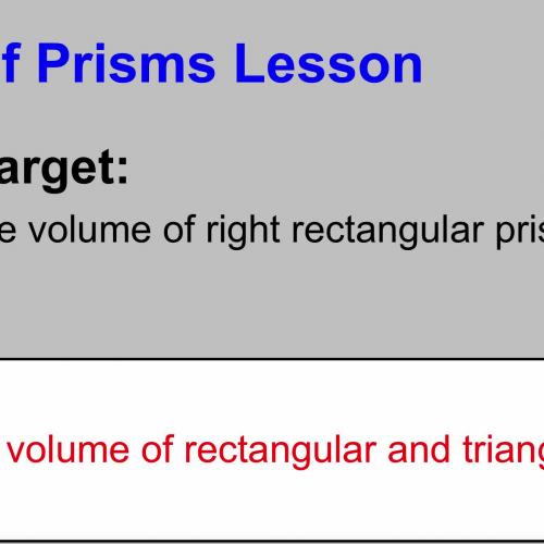 Volume of Prisms Lesson