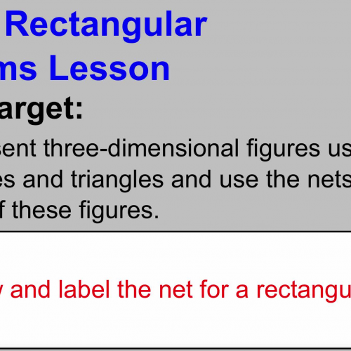 Nets of Rectangular Prisms Lesson
