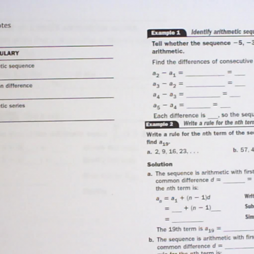 12.2 Arithemetic Sequences