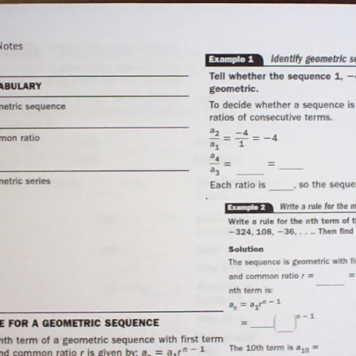 12.3 Geometric Sequences