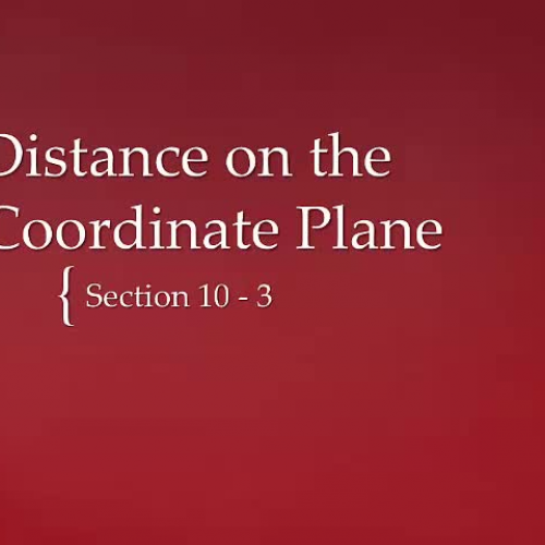 Distance on the Coordinate Plane