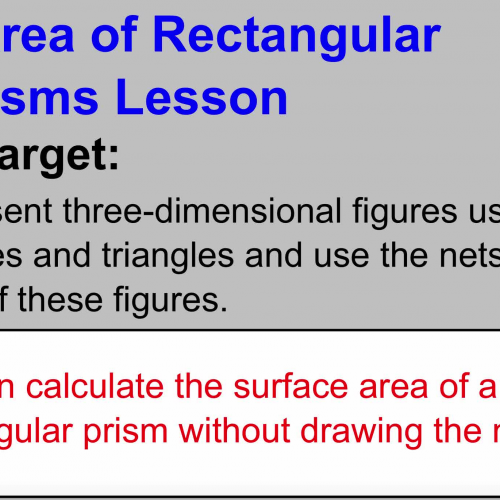 Surface Area of Rectangular Prisms Lesson