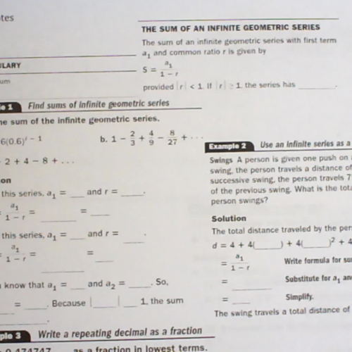 12.4 Infinite Geometric Series