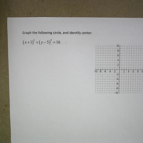Circle Equations and Graphs Ex 2