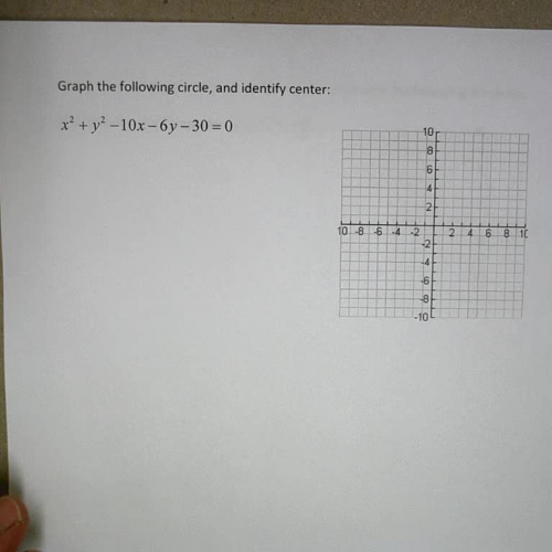 Circle Equations and Graphs Ex3