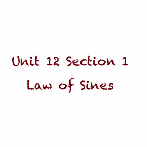 PC 12.1 Law of Sines