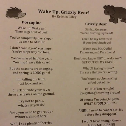 Wake Up, Grizzly Bear Poem