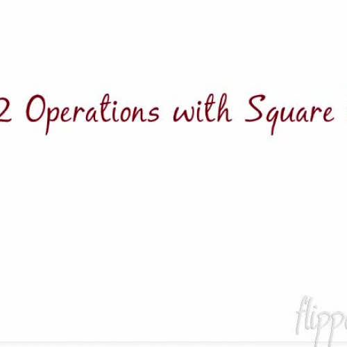 A1 11.2 Operations with Square Roots