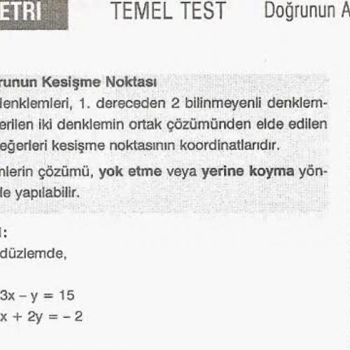 Doğrunun analitiği