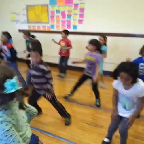 Kindergarten dancing to Wild Thing