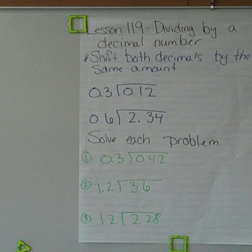 Mon. 119 Dividing by a decimal number