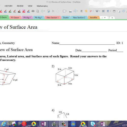 Surface Area Review