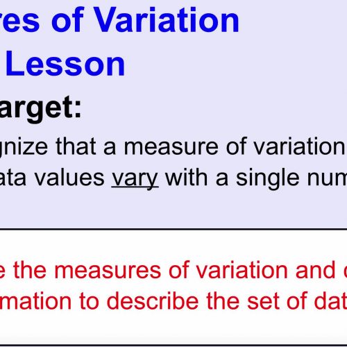 Measures of Variation Lesson - Video