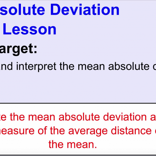 Mean Absolute Deviation Lesson