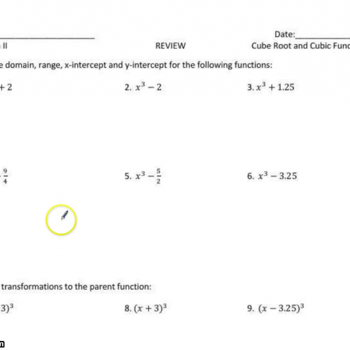 A2 Review Cubic and Cube Root Functions