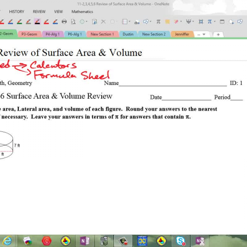 Surface Area & Volume Review