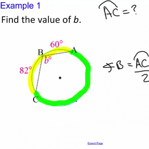  Circle angles II (Missing angles when vertex is on circle)