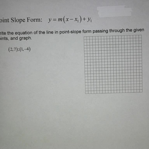 Linear Function in Point-Slope Form Ex 1