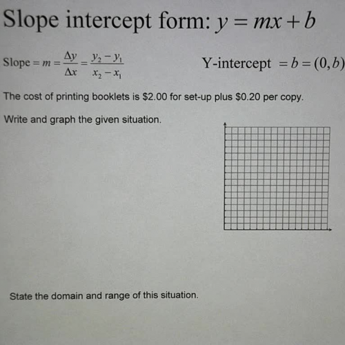 Linear Functions in Slope-Intercept Form Ex 2