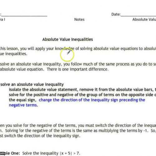 A1 Absolute Value Day 3