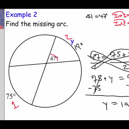 Circle angles IV (Vertex inside the circle)