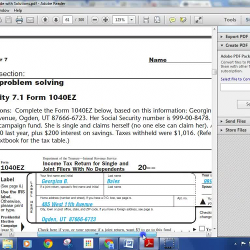 Activity 7-1 1040EZ - Review Video