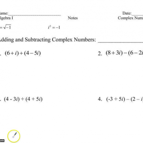 A1 Complex Numbers Day 1