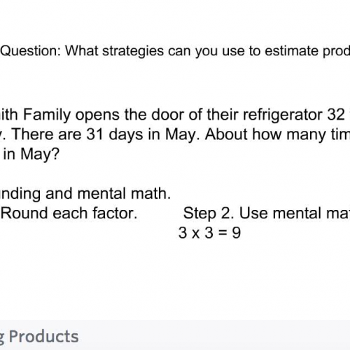 Fourth Grade - Lesson 3.2 Estimating Products