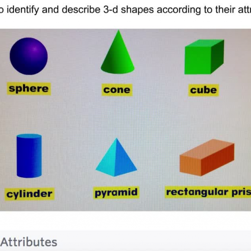 Second Grade - Lesson 11.2 Identifying and Describing 3D Shapes