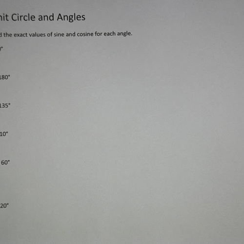 Finding Trig Ratios (CosA, SinA) Ex 1
