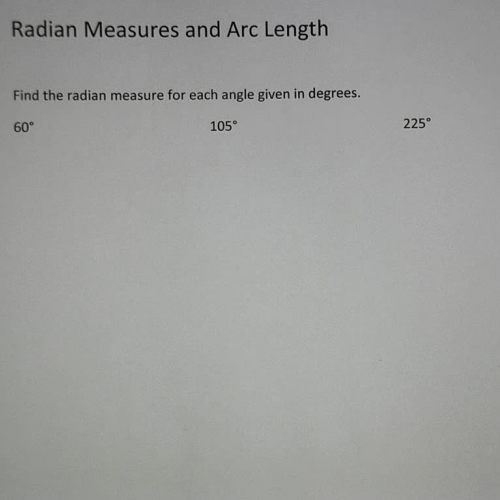 Convert Degrees to Radians Ex 1