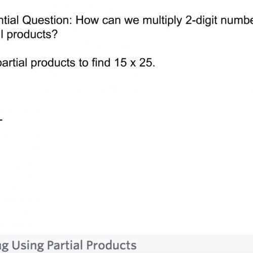 Fourth Grade - Lesson 3.6 Multiplying Using Partial Products