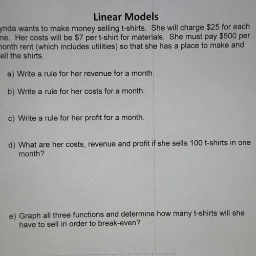 Modeling Linear Data Ex 3