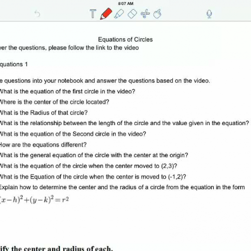 Equations of Circles 1