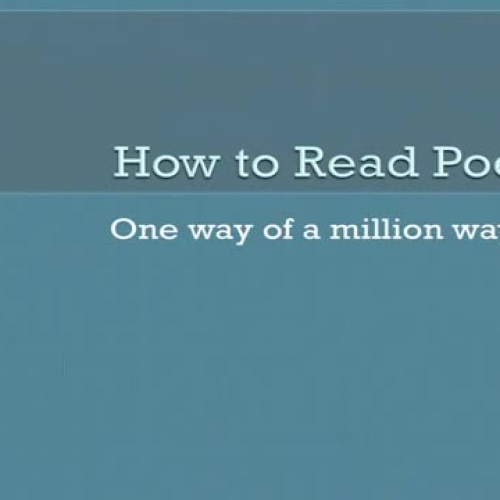How to read poetry