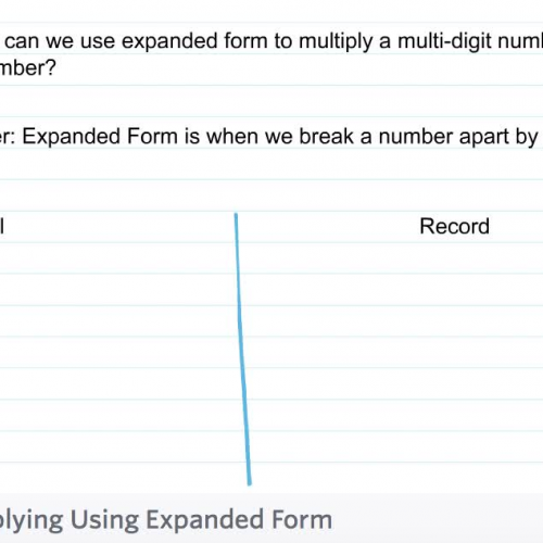 Fourth Grade - Lesson 2.6 Multiplying Using Expanded Form