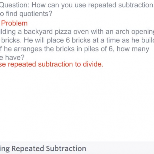 Fourth Grade - Lesson 4.7 Divide Using Repeated Subtraction