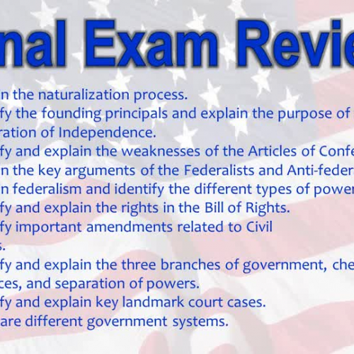 US Government final exam review